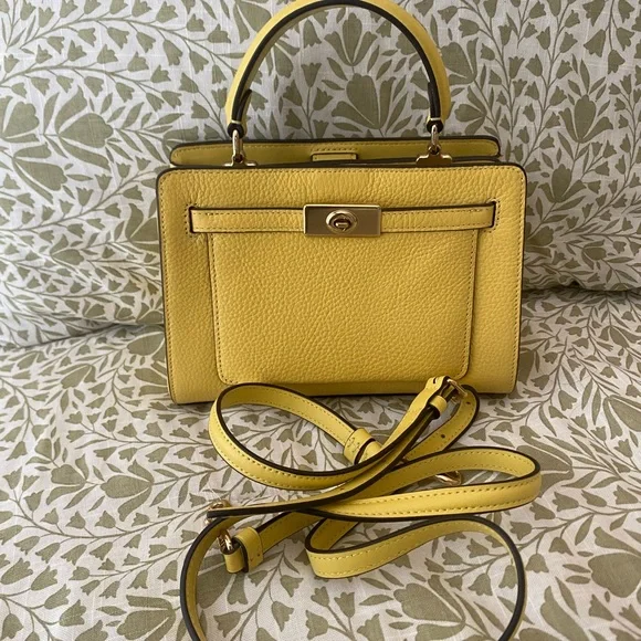 Coach Mini Lane Top Handle in Yellow - Picture 1 of 6
